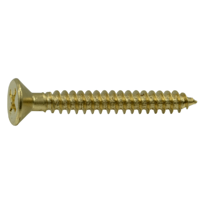 #7 x 1-1/4" Phillips Flat Head, Machine Screw, Brass 