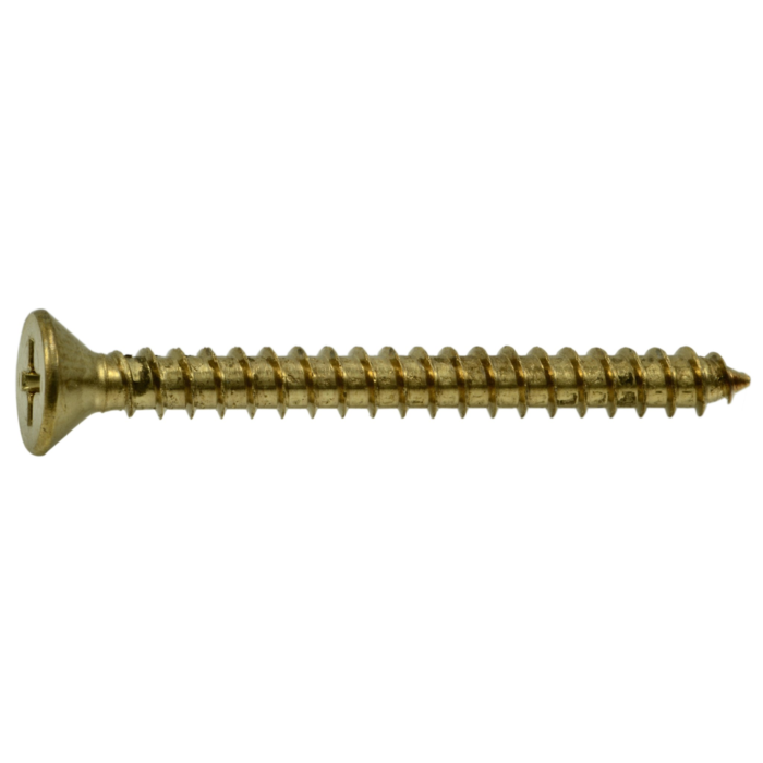 #9 x 1-3/4" Phillips Flat Head, Machine Screw, Brass 
