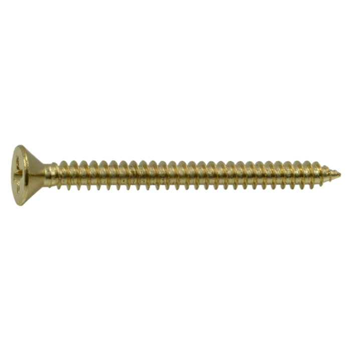 #9 x 2" Phillips Flat Head, Machine Screw, Brass 