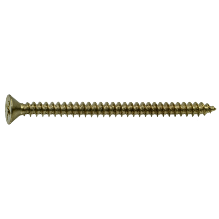 #9 x 2-1/2" Phillips Flat Head, Machine Screw, Brass 