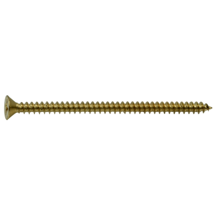 #9 x 3" Phillips Flat Head, Machine Screw, Brass 