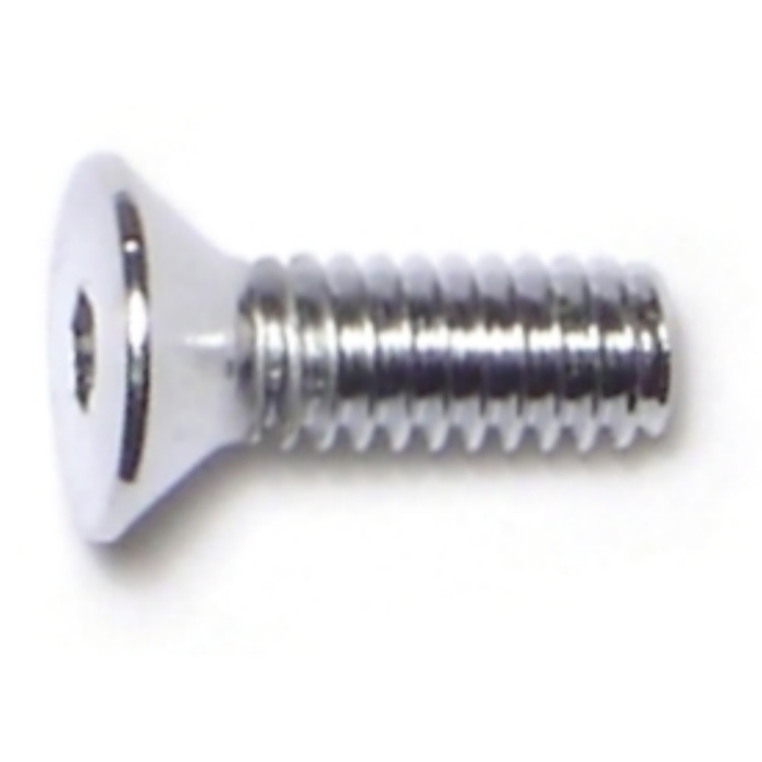 8-32 x 1/2" Flat Socket Head Cap Screw, Coarse Thread, Chrome 