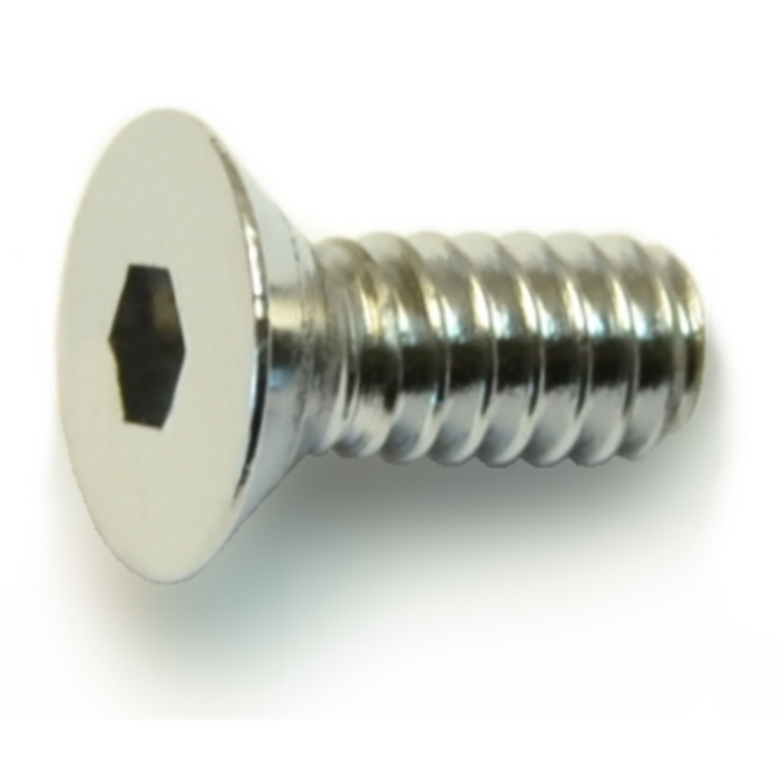 10-24 x 1/2" Flat Socket Head Cap Screw, Coarse Thread, Chrome 