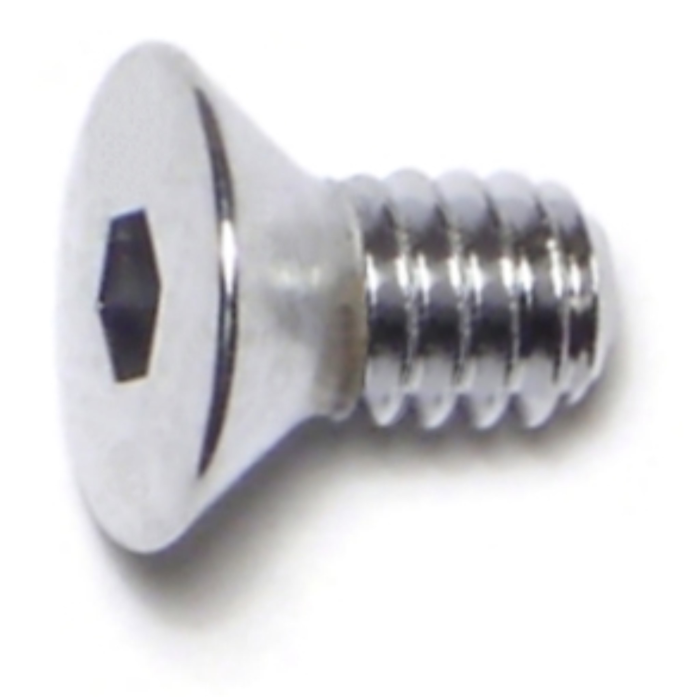 1/4"-20 x 1/2" Flat Socket Head Cap Screw, Coarse Thread, Chrome 