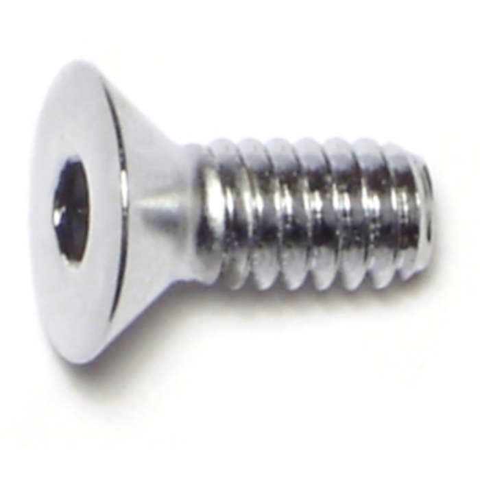 1/4"-20 x 5/8" Flat Socket Head Cap Screw, Coarse Thread, Chrome 