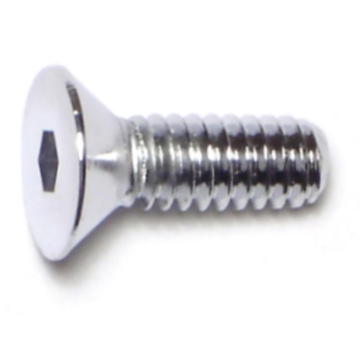 1/4"-20 x 3/4" Flat Socket Head Cap Screw, Coarse Thread, Chrome 