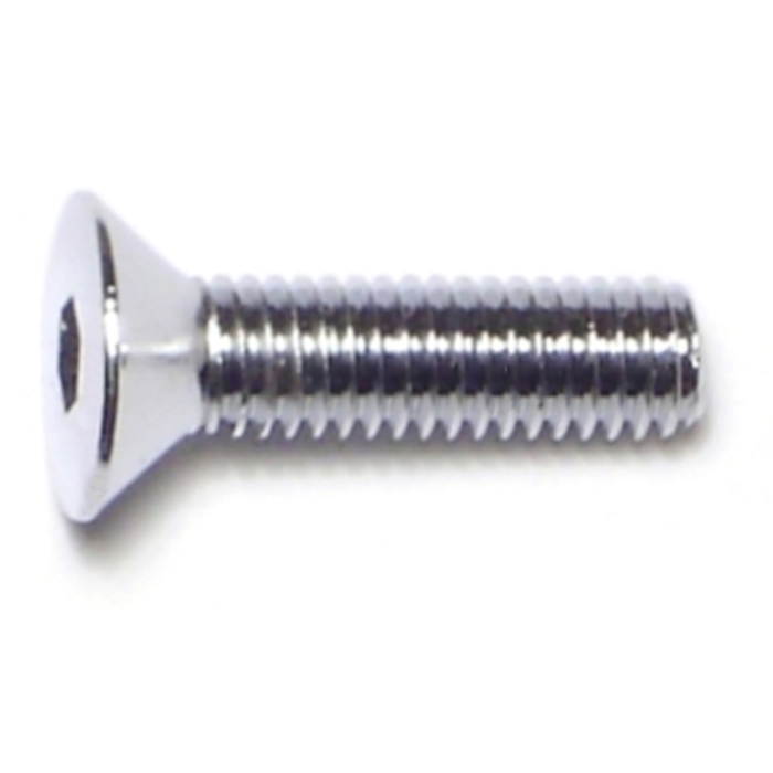 10-32 x 3/4" Flat Socket Head Cap Screw, Fine Thread, Chrome 