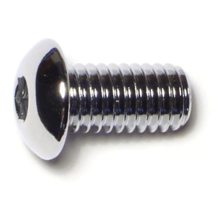 3/8"-16 x 3/4" Button Head Cap Screw, Coarse Thread, Chrome