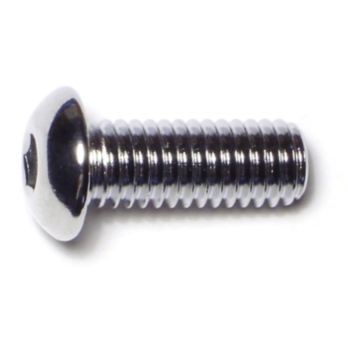 3/8"-16 x 1" Button Head Cap Screw, Coarse Thread, Chrome