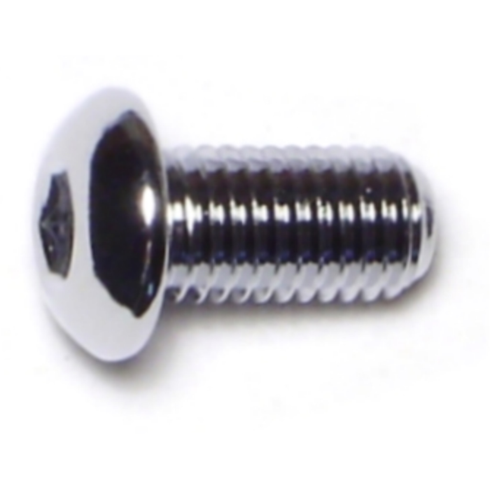 1/4"-28 x 1/2" Button Head Cap Screw, Fine Thread, Chrome