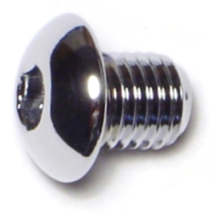 5/16"-24 x 3/8" Button Head Cap Screw, Fine Thread, Chrome