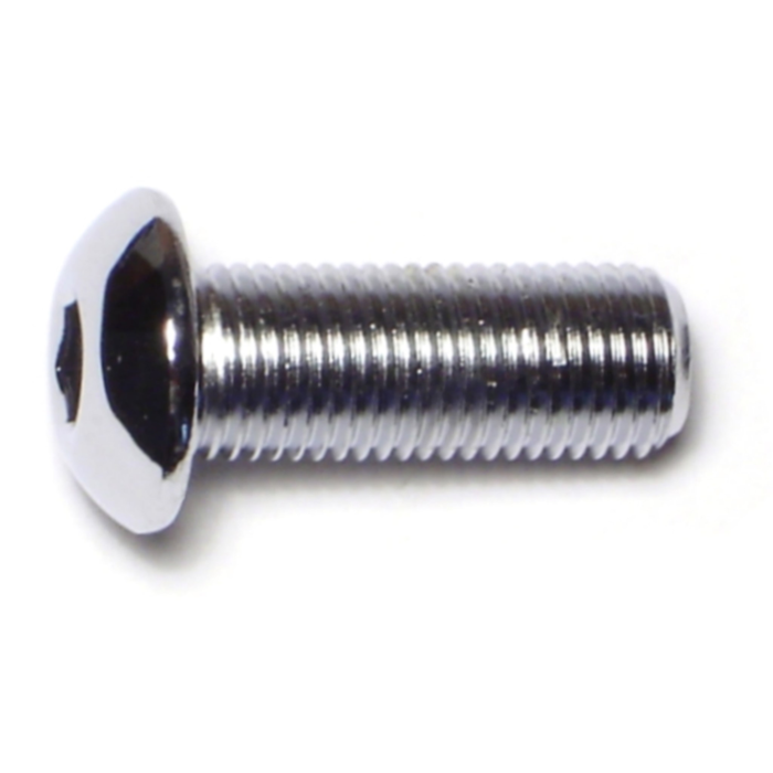 3/8"-24 x 1" Button Head Cap Screw, Fine Thread, Chrome