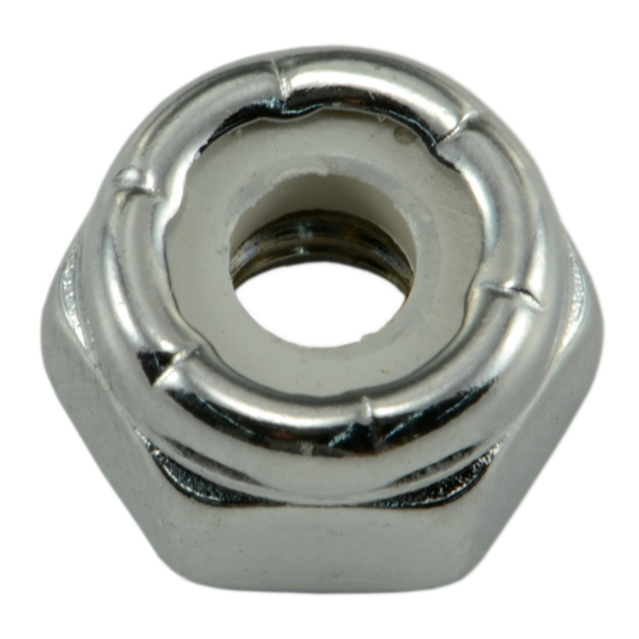 10-24 Nylon Lock Nut Coarse Thread, Chrome   