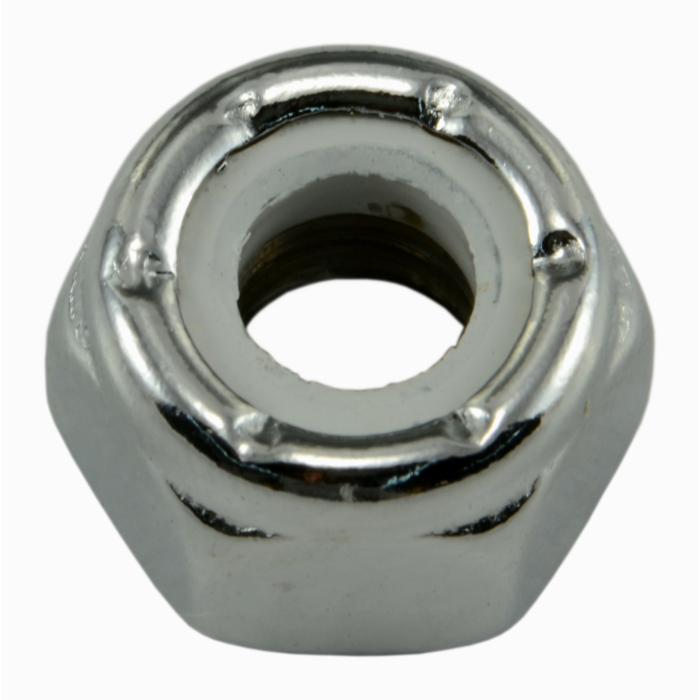 1/4"-20 Nylon Lock Nut Coarse Thread, Chrome   