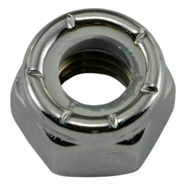 5/16"-18 Nylon Lock Nut Coarse Thread, Chrome   
