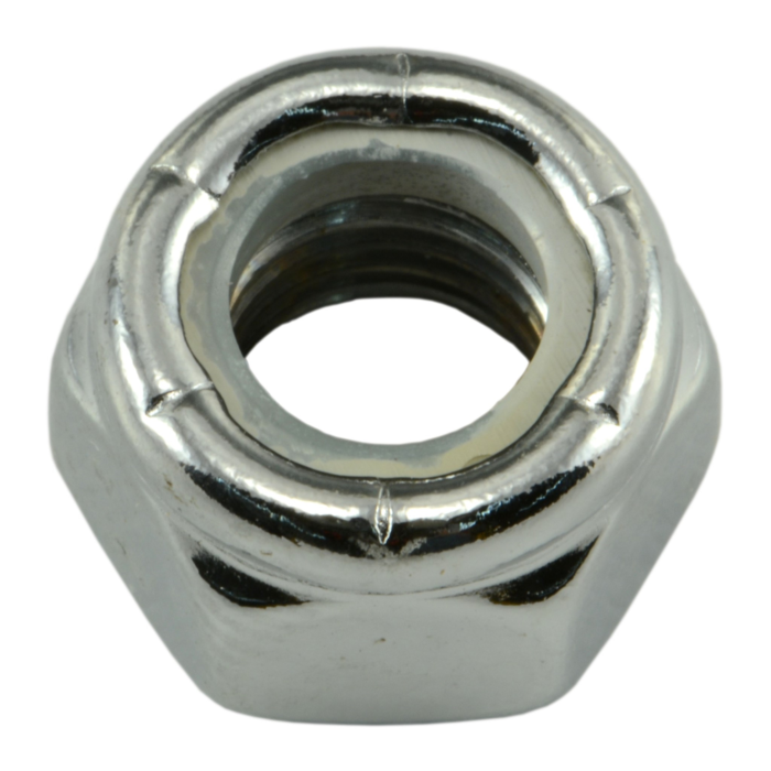 5/16"-24 Nylon Lock Nut Fine Thread, Chrome   