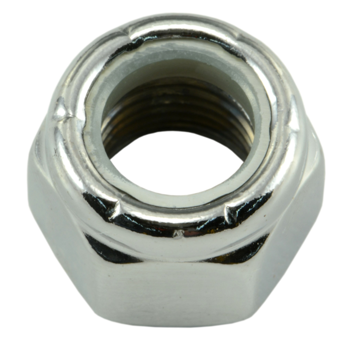 3/8"-24 Nylon Lock Nut Fine Thread, Chrome   