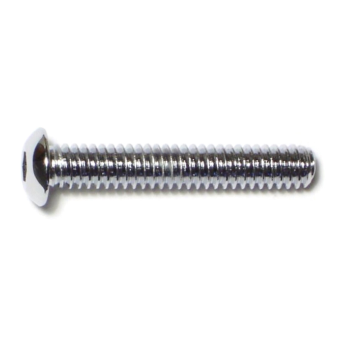 1/4"-20 x 1-1/2" Button Head Cap Screw, Coarse Thread, Chrome