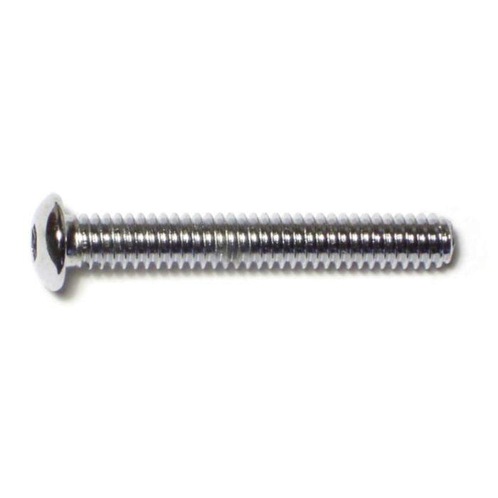 1/4"-20 x 3/4" Button Head Cap Screw, Coarse Thread, Chrome