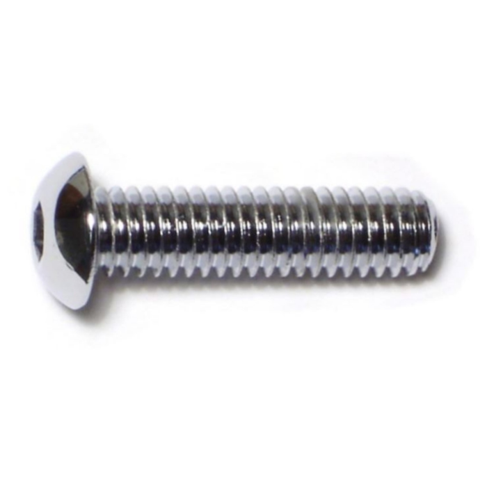 5/16"-18 x 1-1/4" Button Head Cap Screw, Coarse Thread, Chrome