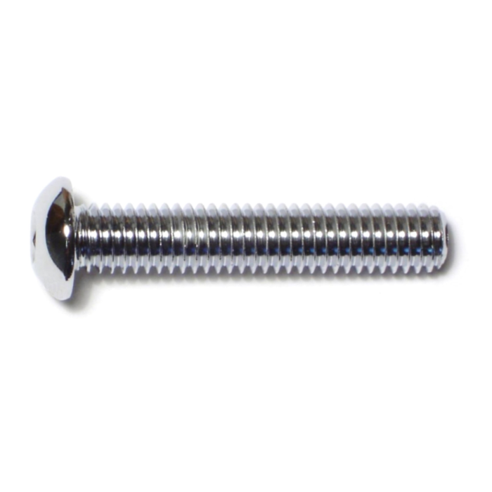 3/8"-16 x 2-1/4" Button Head Cap Screw, Coarse Thread, Chrome