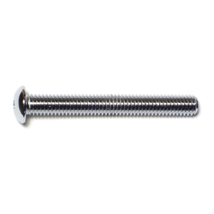 3/8"-16 x 3" Button Head Cap Screw, Coarse Thread, Chrome