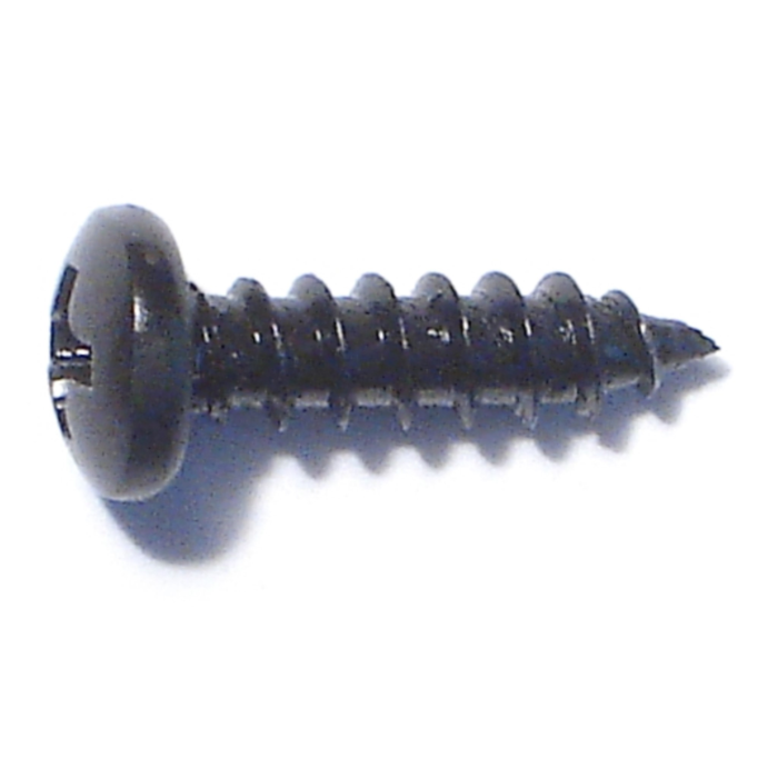 #6 x 1/2" Phillips Pan Head, Sheet Metal Screw, Zinc, Black 