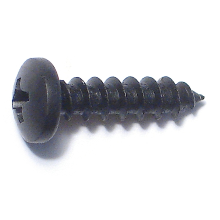 #10 x 3/4" Phillips Pan Head, Sheet Metal Screw, Zinc, Black 