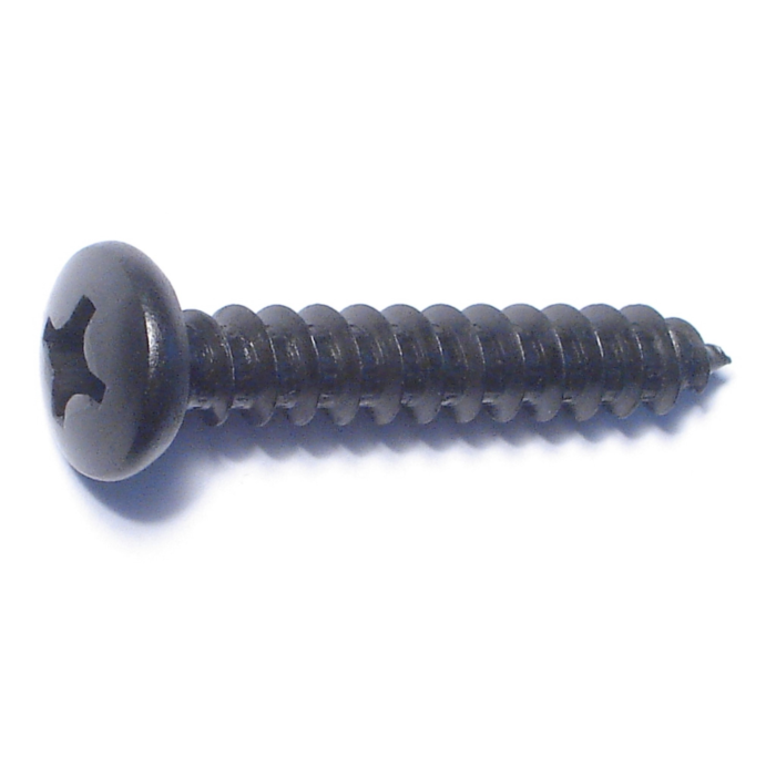 #14 x 1-1/2" Phillips Pan Head, Sheet Metal Screw, Zinc, Black 
