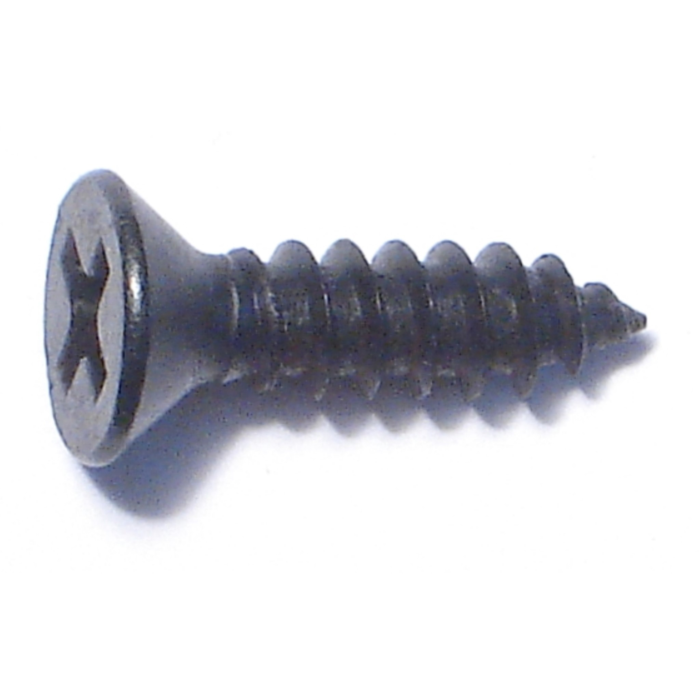 #8 x 5/8" Phillips Flat Head, Sheet Metal Screw, Zinc, Black 