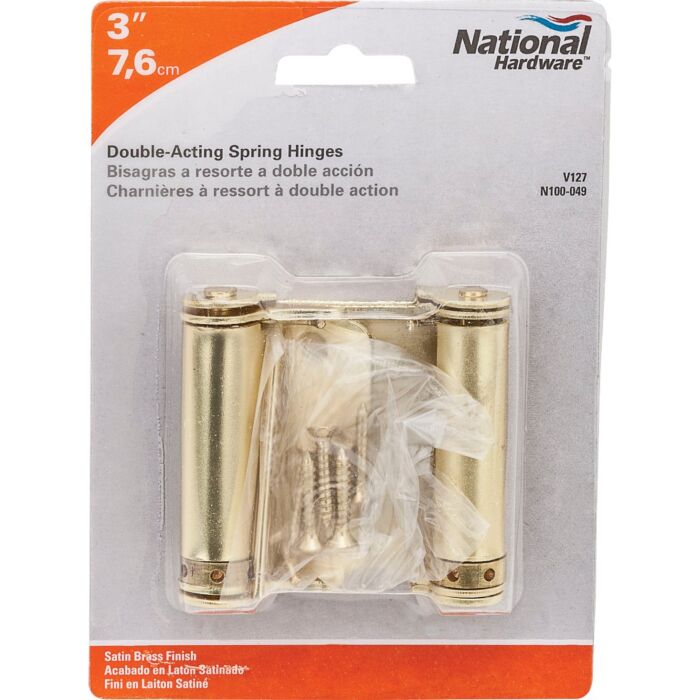National Hardware National 3 In. Satin Brass Double-Acting National Hardware National 3 In. Satin Brass Double-Acting