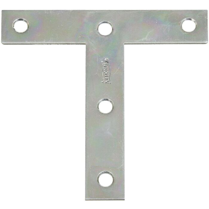 National Hardware 4 In. x 4 In. Zinc T-Plate (2-Pack)