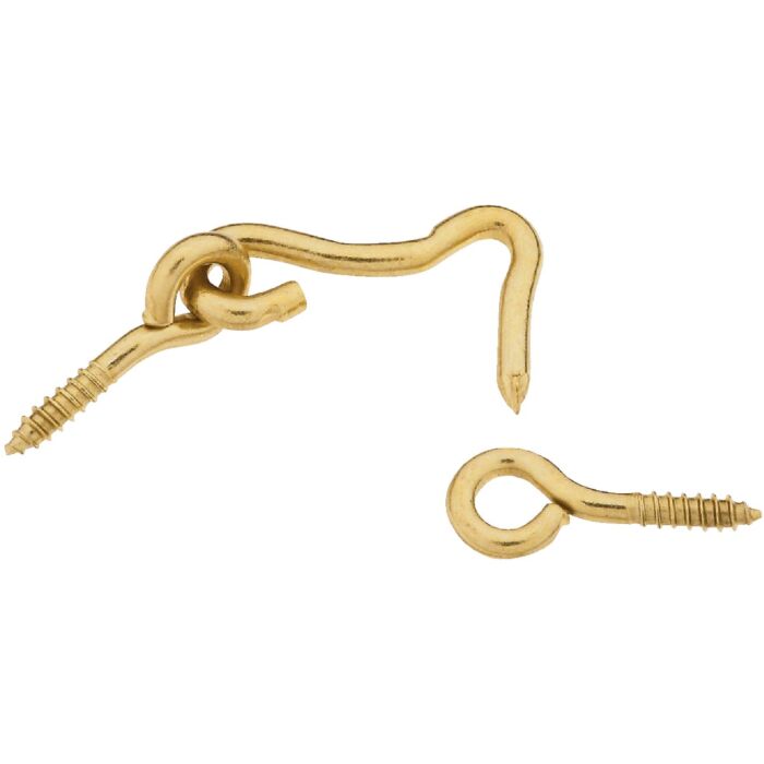 National Hardware National Solid Brass 1 In. Hook & Eye Bolt (2 Ct.)