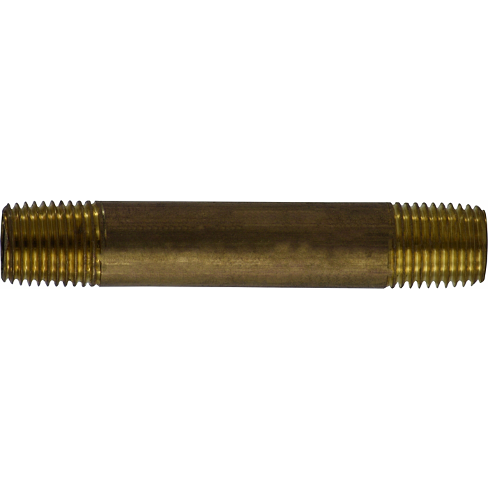 Midland Industries Red Brass Nipple - 1/4 in. x 4 in.