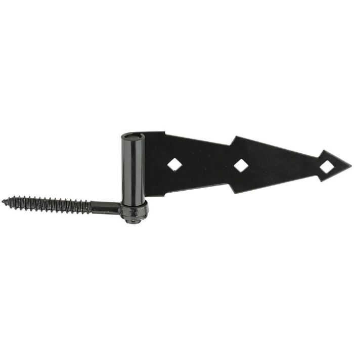 National Hardware 7 In. Black Ornamental Screw Hook And Strap Hinge (2-Pack)