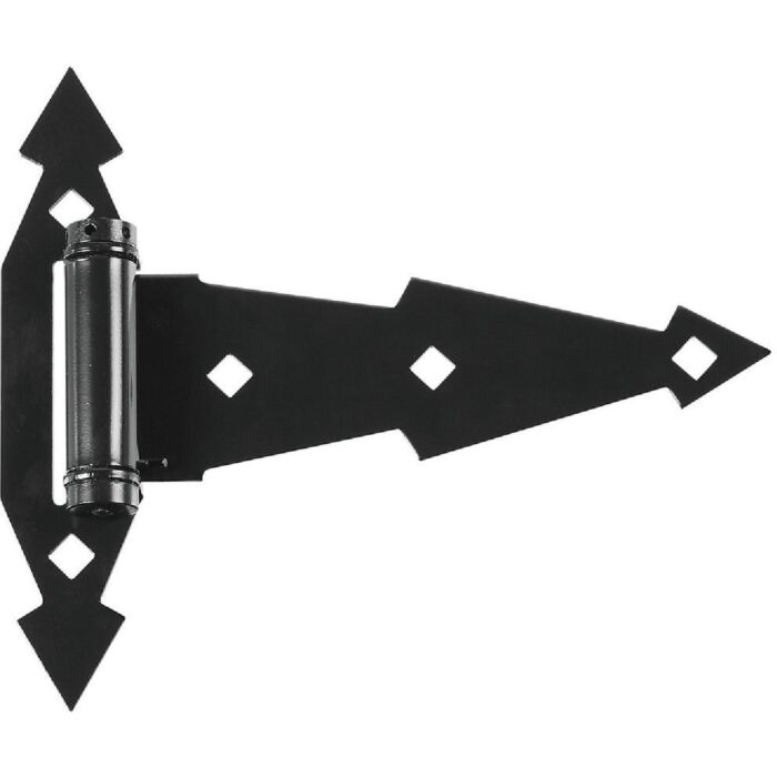 National Hardware 7 In. Black Ornamental Spring Tee Hinge (2-Pack)
