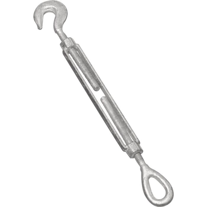 3/8" x 6" Hook To Eye Turnbuckle, Galvanized