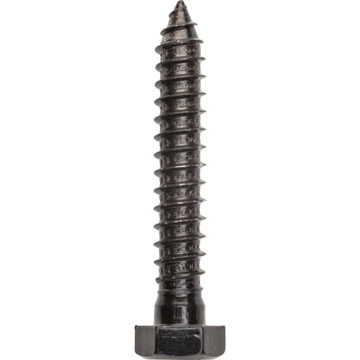 National Hardware 1/2" x 3" Hex Head, Lag Screw, Black (Bulk Box 4 pc)