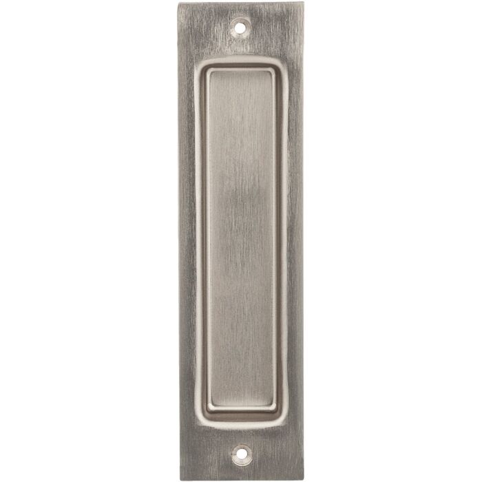 National Hardware National 8 In. Satin Nickel Flush Barn Door Pull