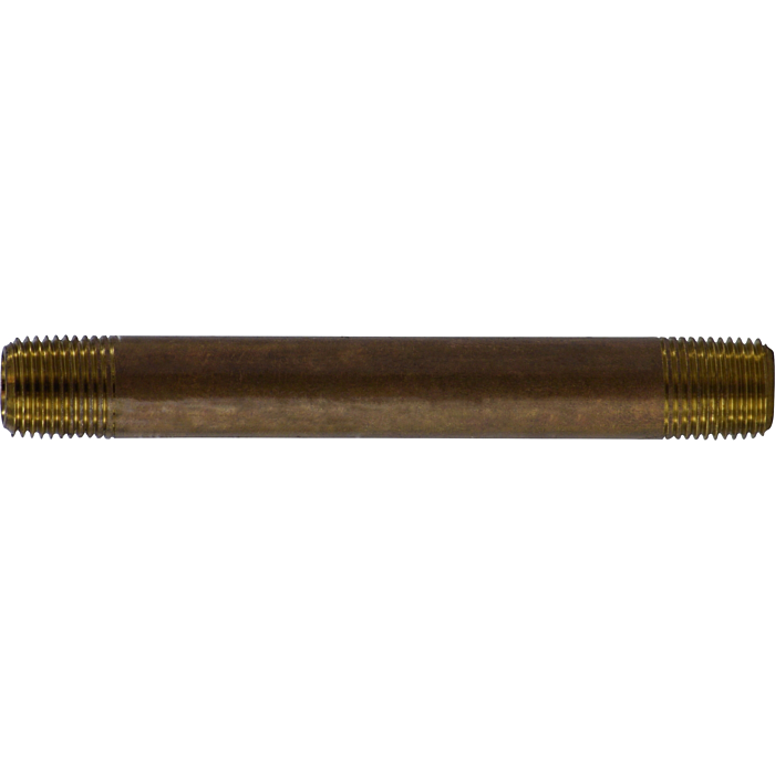 Midland Industries Red Brass Nipple - 1/8 in. x 4 in.