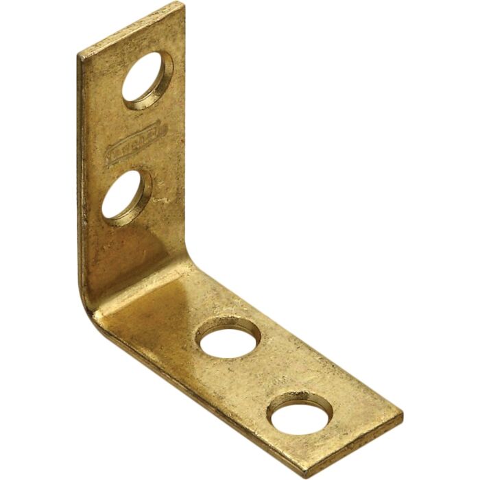 National Hardware 1-1/2 In. x 5/8 In. Brass Steel Corner Brace (4-Count)