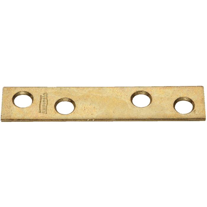 National Hardware National Catalog 118 3 In. x 5/8 In. Brass Steel Mending Brace (4-Count)