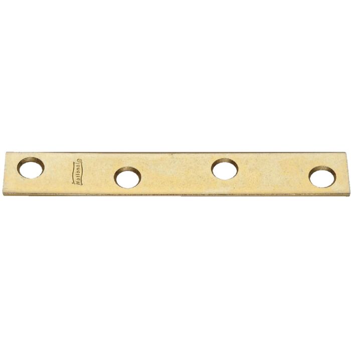 National Catalog 118 4 In. x 5/8 In. Brass Steel Mending Brace (4-Count)