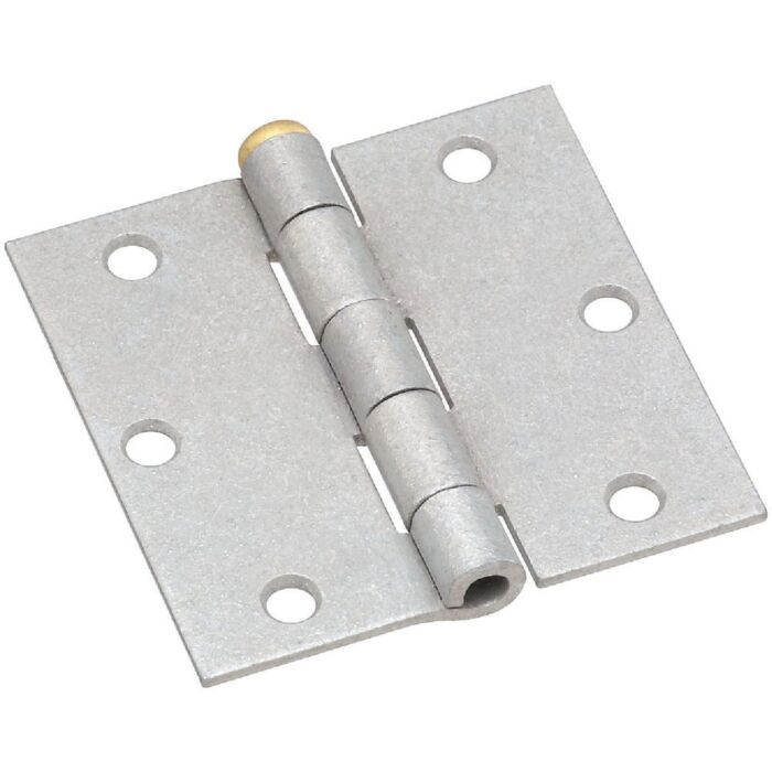 National Hardware 3-1/2 In. Square Galvanized Steel Broad Door Hinge (2-Pack)