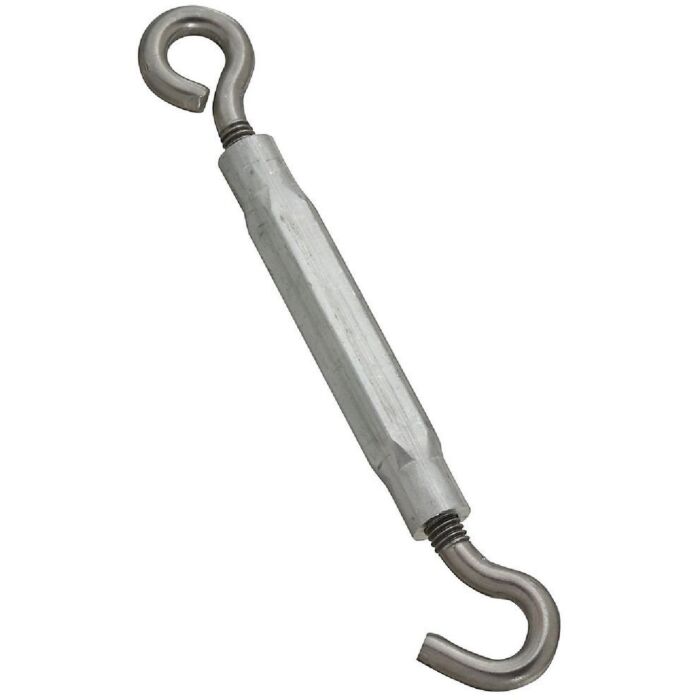 National Hardware 5/16" x 9" Hook To Eye Turnbuckle, Stainless Steel/ Aluminum
