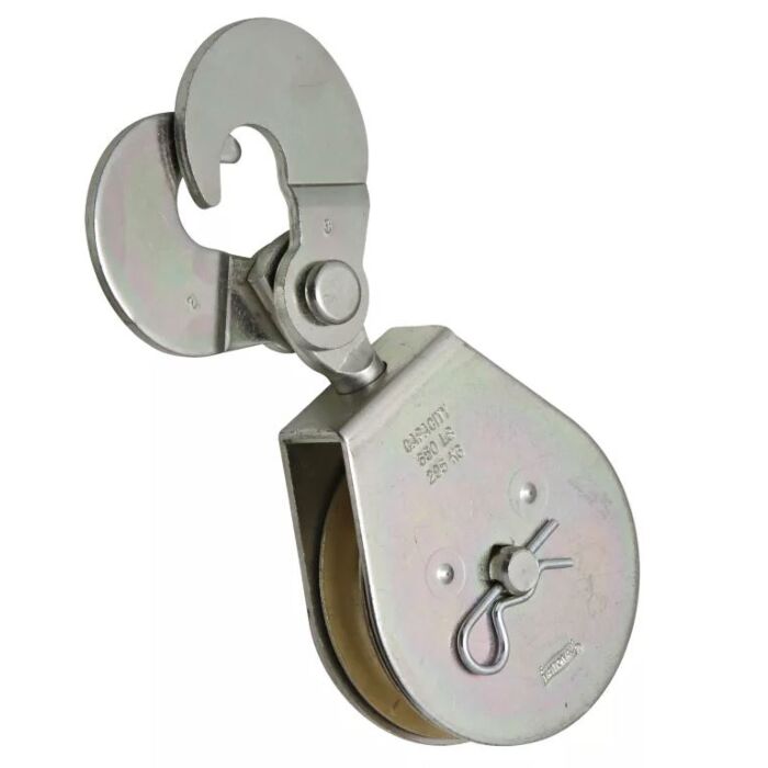 National Hardware Pulley, 1/2 in Rope, 650 lb Working Load, 3 in Sheave, Zinc