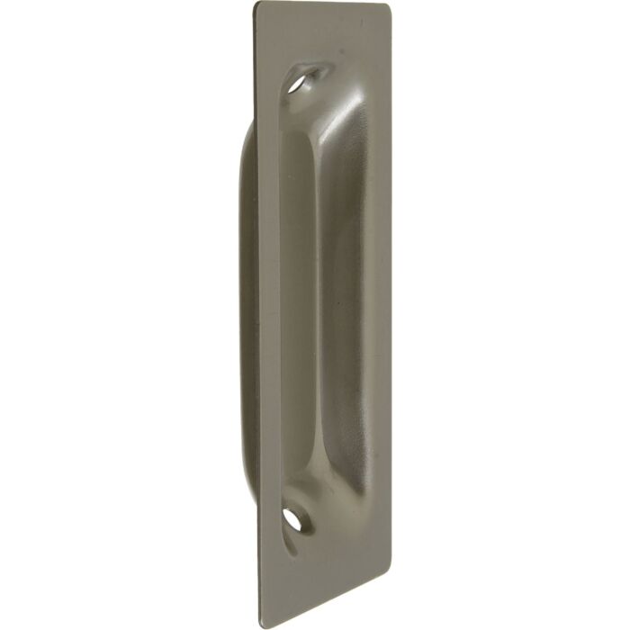 National Hardware National 3-1/4 In. Rectangular Satin Nickel Flush Pocket Door Pull