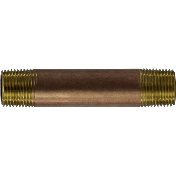 Midland Industries Red Brass Nipple  - 3/8 in. x 1-1/2 in.