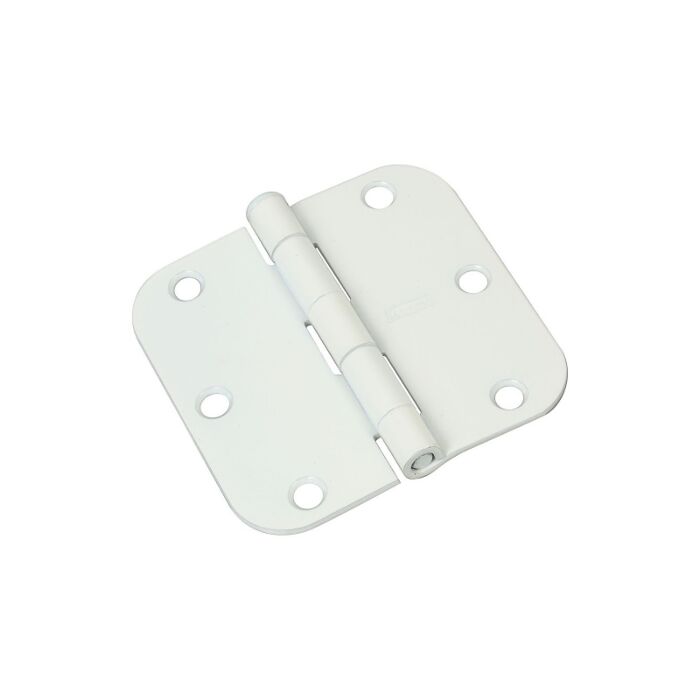 National Hardware Door Hinge 3-1/2 in, 5/8 in Corner Radius, Removable Pin, Full Mortise, White, 3pk