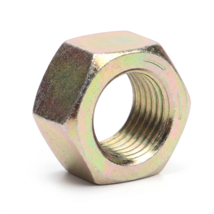 1/2"-20 Hex Nut, Fine Thread, Yellow Zinc